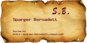 Sparger Bernadett névjegykártya