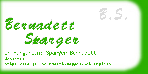 bernadett sparger business card